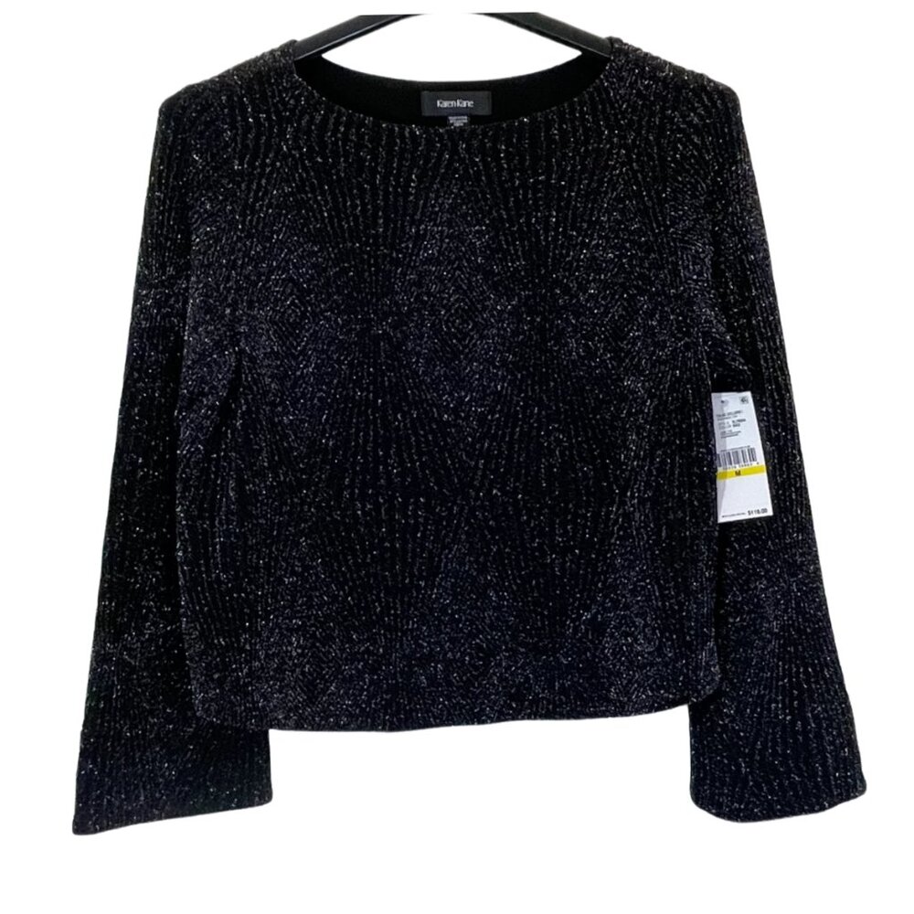 Karen Kane Women's Black & Sliver Top Size M